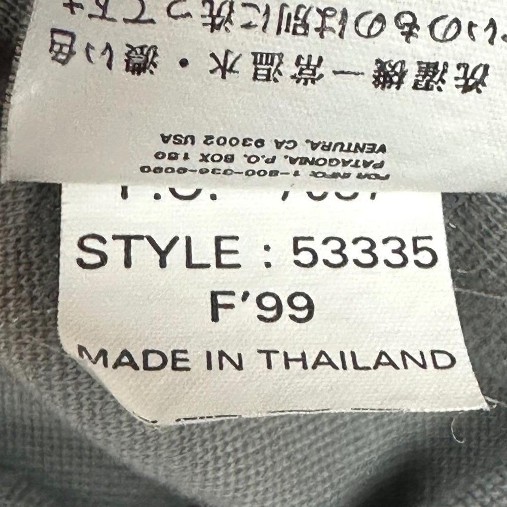 Patagonia Vintage 1999 Stretch Cotton Top Womens M Gray 90s Gorpcore Long Sleeve - Picture 15 of 16